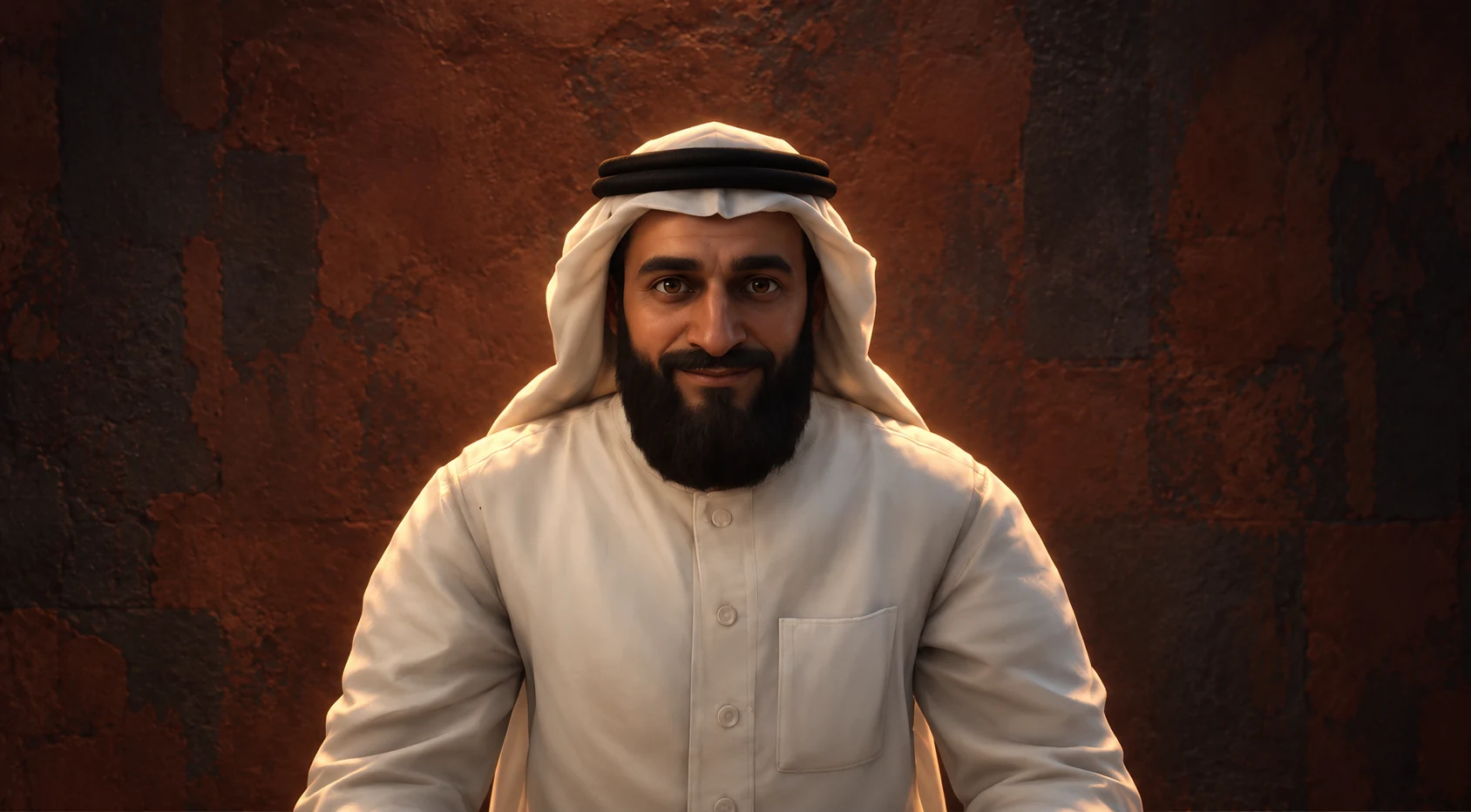رسم توضيحي معدّل لشخصية مستوحاة من سراب بإضاءة ناعمة وتعبير هادئ